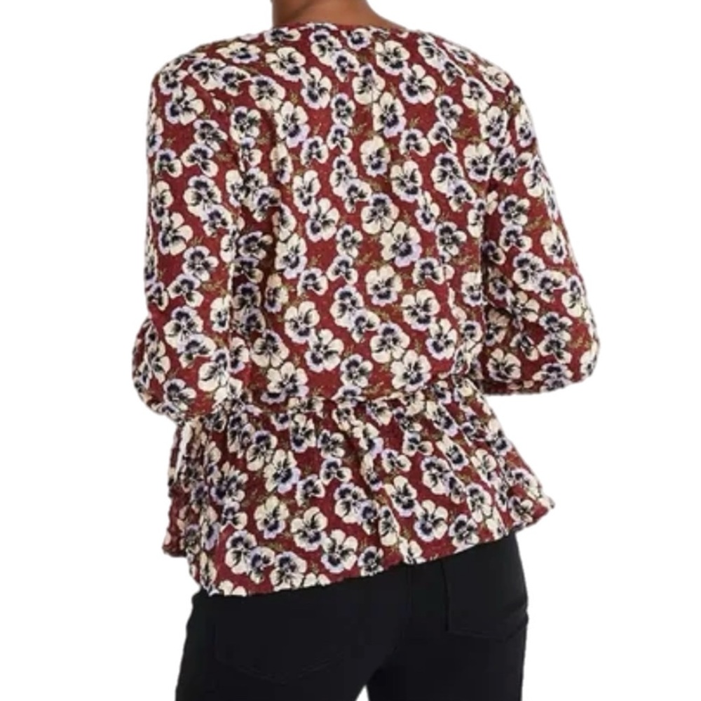 Madewell Drawstring Ruffle-Hem Top - Picture 3 of 9